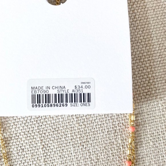Madewell NWT Enamel Bead Gold Chain Necklace Set - Picture 8 of 8